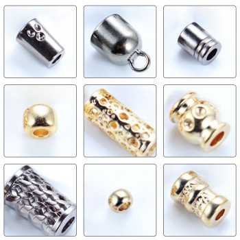 Platinum/Gold/White/Matte black/Rose Gold/Bronze/Glossy black-Alloy End Stopper